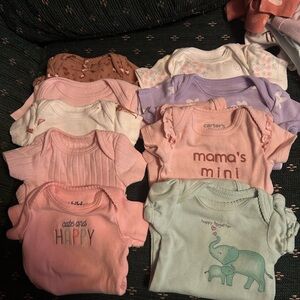 Carter's Assorted Baby Onesies in Pink and Purple